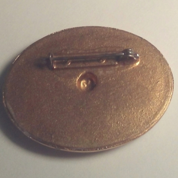 RARE VICTORIAN ERA 1800s Porcelain 24kt Brooch Pin - Picture 2 of 4